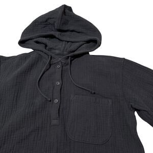 NEW Eddie Bauer Women's Cozy Carry On Popover Hooded Black Size Medium